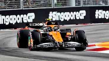 Norris larga na frente, em Singapura, no alto rendimento da sua McLaren