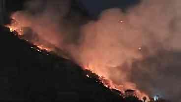 Bombeiros combatem incêndio na Floresta da Tijuca