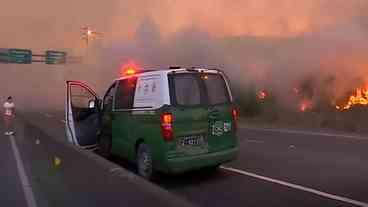 Incêndio atinge um dos principais pontos turísticos de Santiago