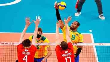 Brasil perde para o Comitê Russo no vôlei masculino