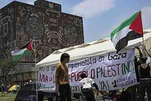 Estudantes pró-palestinos acampam em universidade do México