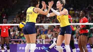 Vôlei feminino do Brasil estreia com vitória tranquila em Paris